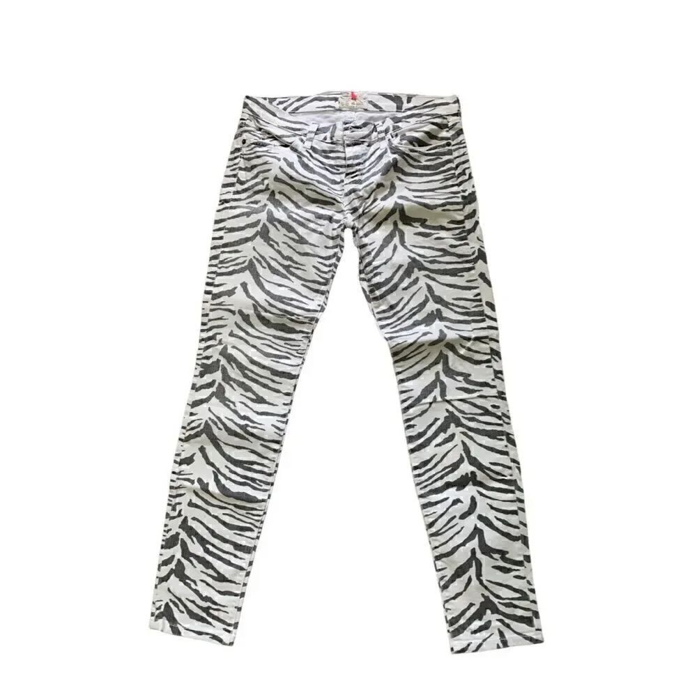 Current and Elliott zebra print jeans low rise Sz 27
